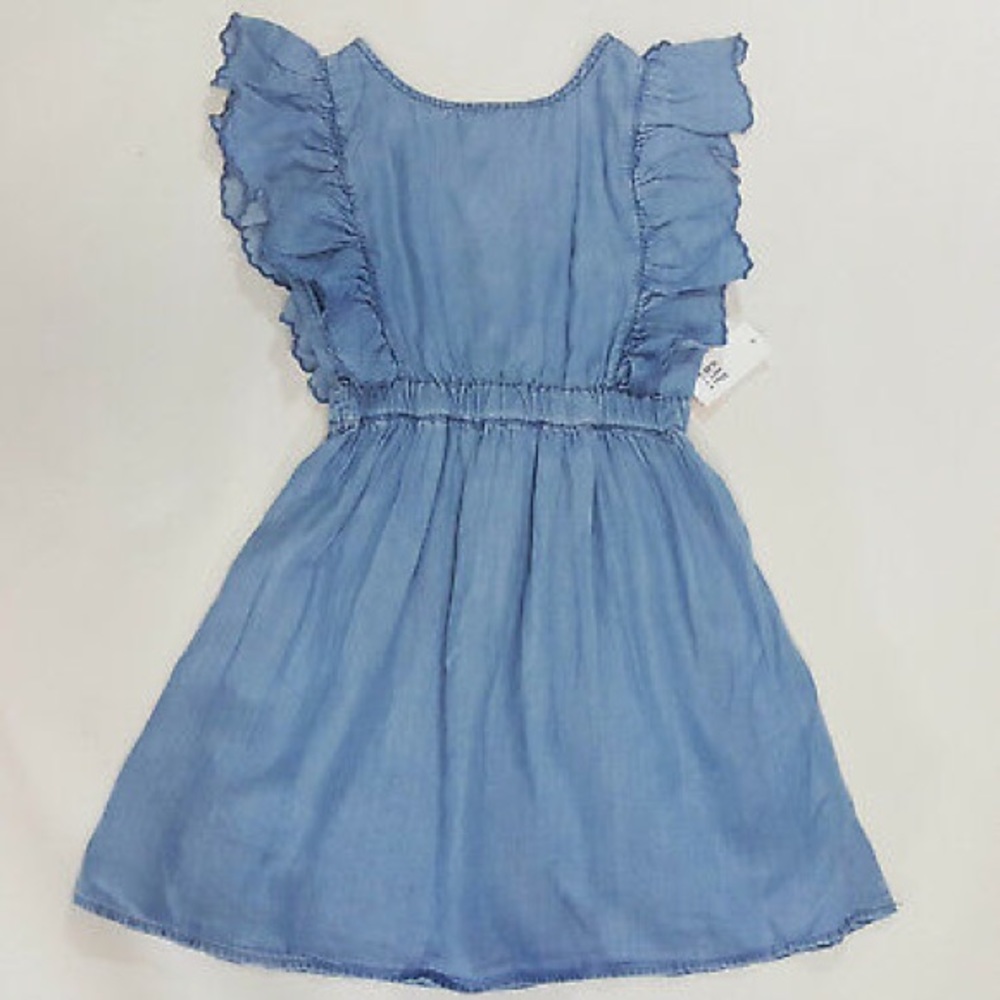 Gap girls chambray ruffle dress
